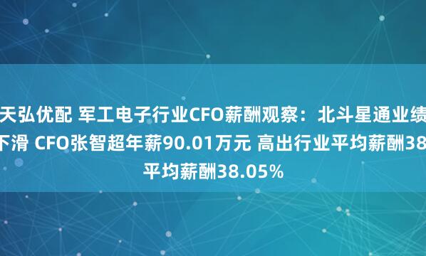 天弘优配 军工电子行业CFO薪酬观察：北斗星通业绩大幅下滑 CFO张智超年薪90.01万元 高出行业平均薪酬38.05%